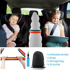 BBTO backseat divider with strap and pump, ready for quick installation