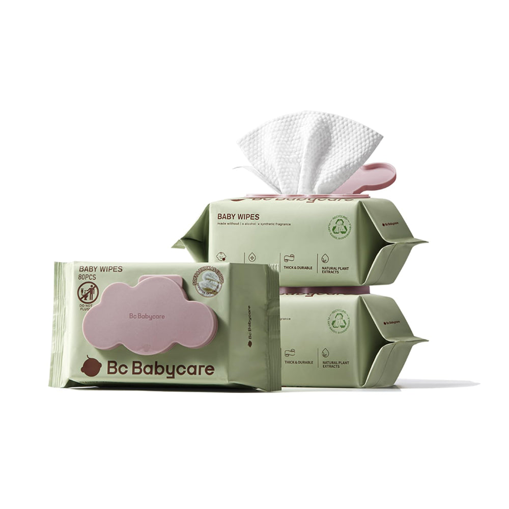 Bc Babycare Cloud Moist Wipes with ultra-thick XL coverage for mess-free changes.