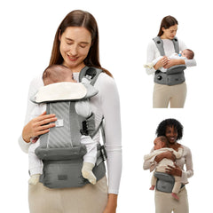 bc babycare Hexa front-wearing shows ergonomic support for secure contact with baby
