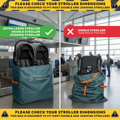 BC Extra Large Stroller Bag with zipper closure for secure travel storage.