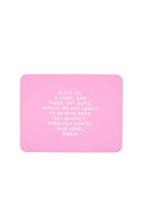 Be A Heart Bubblegum placemats flatlay shows vibrant non-slip design for mealtimes