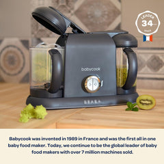 Beaba Babycook Duo 54 servings capacity enables batch prep for the week.