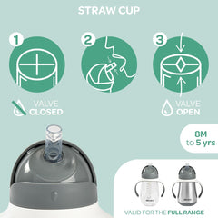 Beaba Straw Sippy Cup with removable handles for growing independence