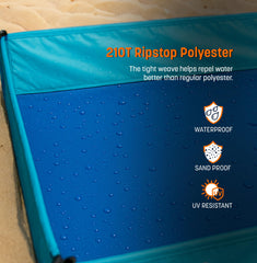 6ft by 5ft BeachBoba blanket offers ample space for kids to relax.