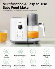 Bear baby food maker with dual-layer baskets enabling batch cooking