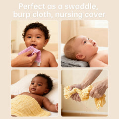 Bear Rocket baby bath time washcloth demonstrates high absorbency during splashes and spills.