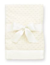 Bearington Baby Creamy White Dottie Snuggle Blanket, 28.5-inch plush warmth.