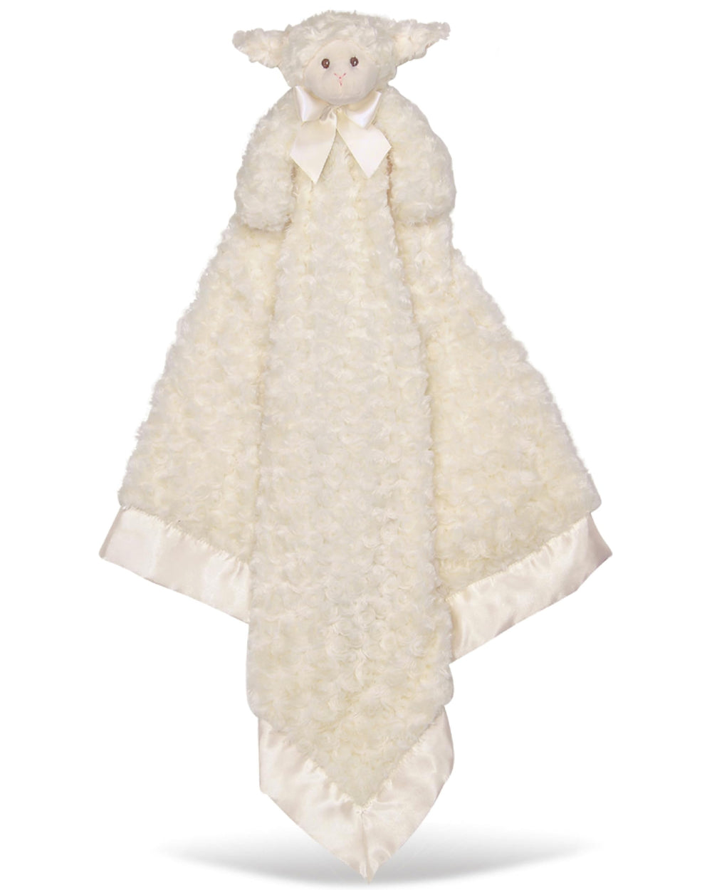 Bearington Baby Lamby Cuddle Me Sleeper in cream, plush security blanket for cozy snuggles.