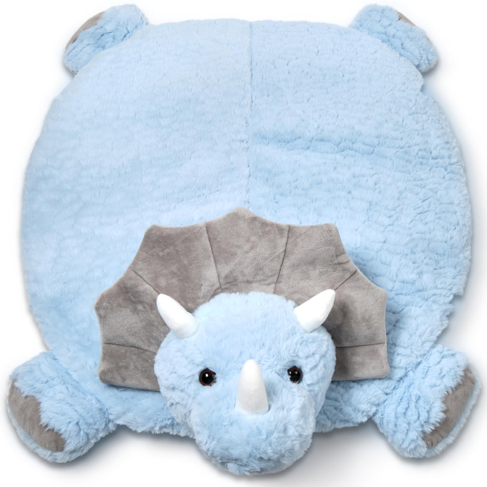 Bearington Baby Lil’Tracer tummy time mat with soft dinosaur plush for floor play.
