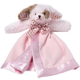Bearington Baby Wiggles Snuggler in pink velour lovey for soothing cuddles and security.