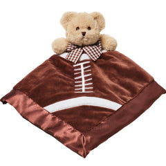 Bearington Touchdown Snuggler plush football lovey with satin velour for baby comfort