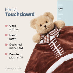 Bearington Touchdown Snuggler 15-inch security blanket fits small hands