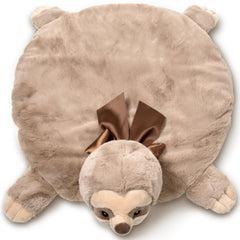 Bearington Lil’ Speedster Sloth Tummy Time Mat on cover shot, cozy velour for newborn cuddles.