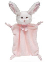 Bearington Wee Cottontail bunny lovie close-up shows plush warmth for baby snuggles.