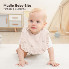 Bearmoss bibs feature soft muslin front and plush backing for gentle protection.