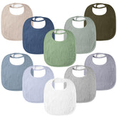 Bearmoss baby bib with soft muslin and absorbent lining for all-day drool during teething