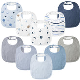 Bearmoss baby bib with soft muslin front and absorbent back for gentle daily use.