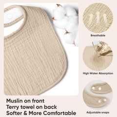 Bearmoss bandana bib adjustable closure demonstrates grow-with-baby fit.