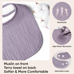 Bearmoss muslin baby bibs are soft, absorbent, gentle on skin.
