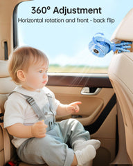 Bearwind stroller fan with clip-on tripod for secure attachment