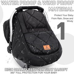 Beatoutou waterproof outside with thick berber fleece inside ensures cozy naps in transit.