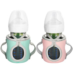 Beautyflier glass bottle sleeve pink protects warmth during feeds