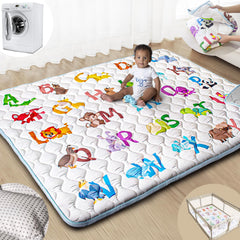 Beavtaens baby play mat rolled for easy storage and portability.