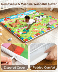 Beavtaens play mat with machine-washable cover for quick refresh