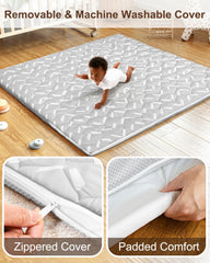 Beavtaens mat shows multi-layer thickness cushions tiny knees during play