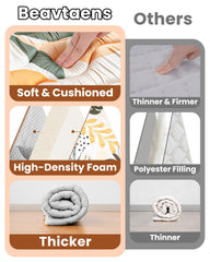 Beavtaens Leaf thickened foam mat provides soft cushioning during tummy time