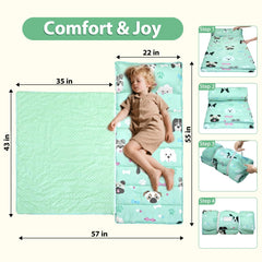 Beavtaens nap mat showing elastic band and name pocket