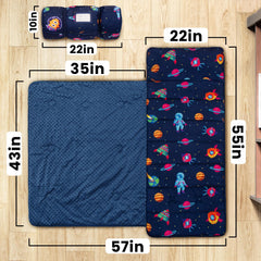 Beavtaens nap mat with name tag to prevent mix-ups at daycare
