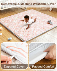 Beavtaens Rainbow Play Mat removable cover for easy cleaning