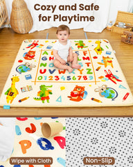Beavtaens soft flannel surface provides cozy tummy-time comfort.