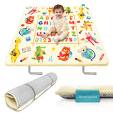Beavtaens ultra thick flannel play mat folded for easy transport and storage.