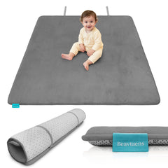 Beavtaens Ultra Thick Flannel Baby Play Mat laid flat for comfy tummy time.