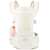Bebamour Baby Carrier with Hip Seat front view showing ergonomic support