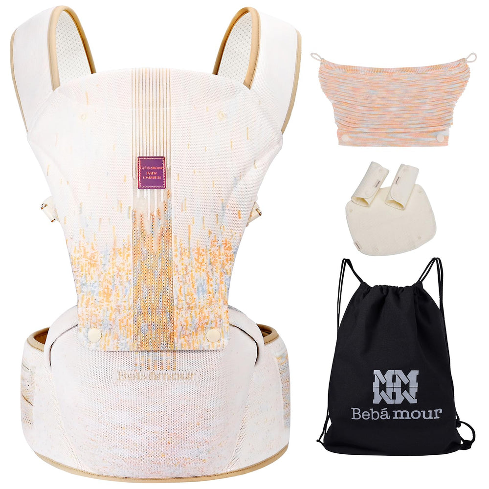 Bebamour hip-seat carrier providing stable newborn support for busy days.