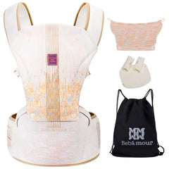 Bebamour hip-seat carrier providing stable newborn support for busy days.