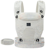 Bebamour Knit Baby Carrier cream front view showing close-contact design and breathable fabric