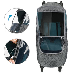 Bebamour rain cover PVC window provides clear visibility for baby.