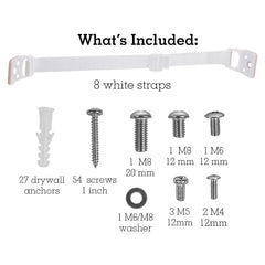 Bebe Earth anti-tip strap keeping a bookshelf upright and safe