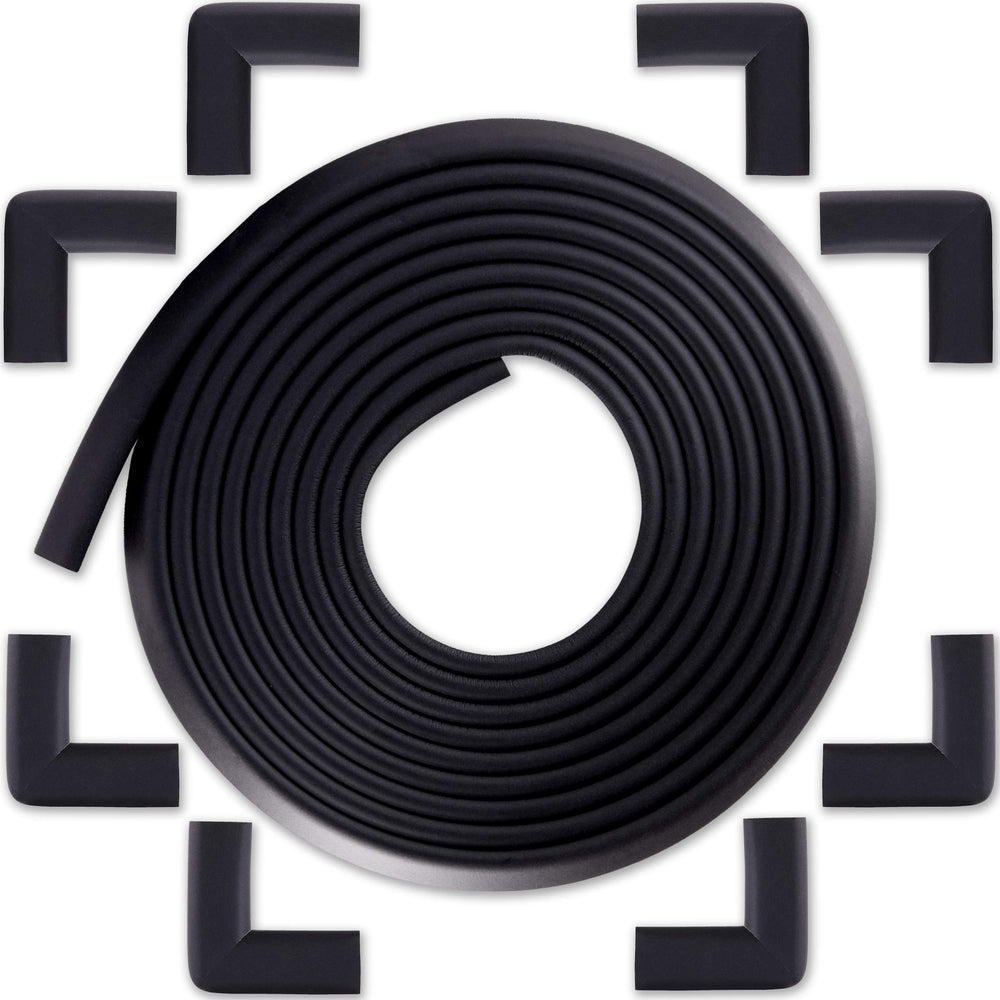 Bébé Earth Onyx Black edge protector on a table edge for safer contact