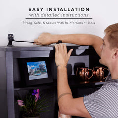 Bebe Earth TV anti-tip strap preventing movement during activity