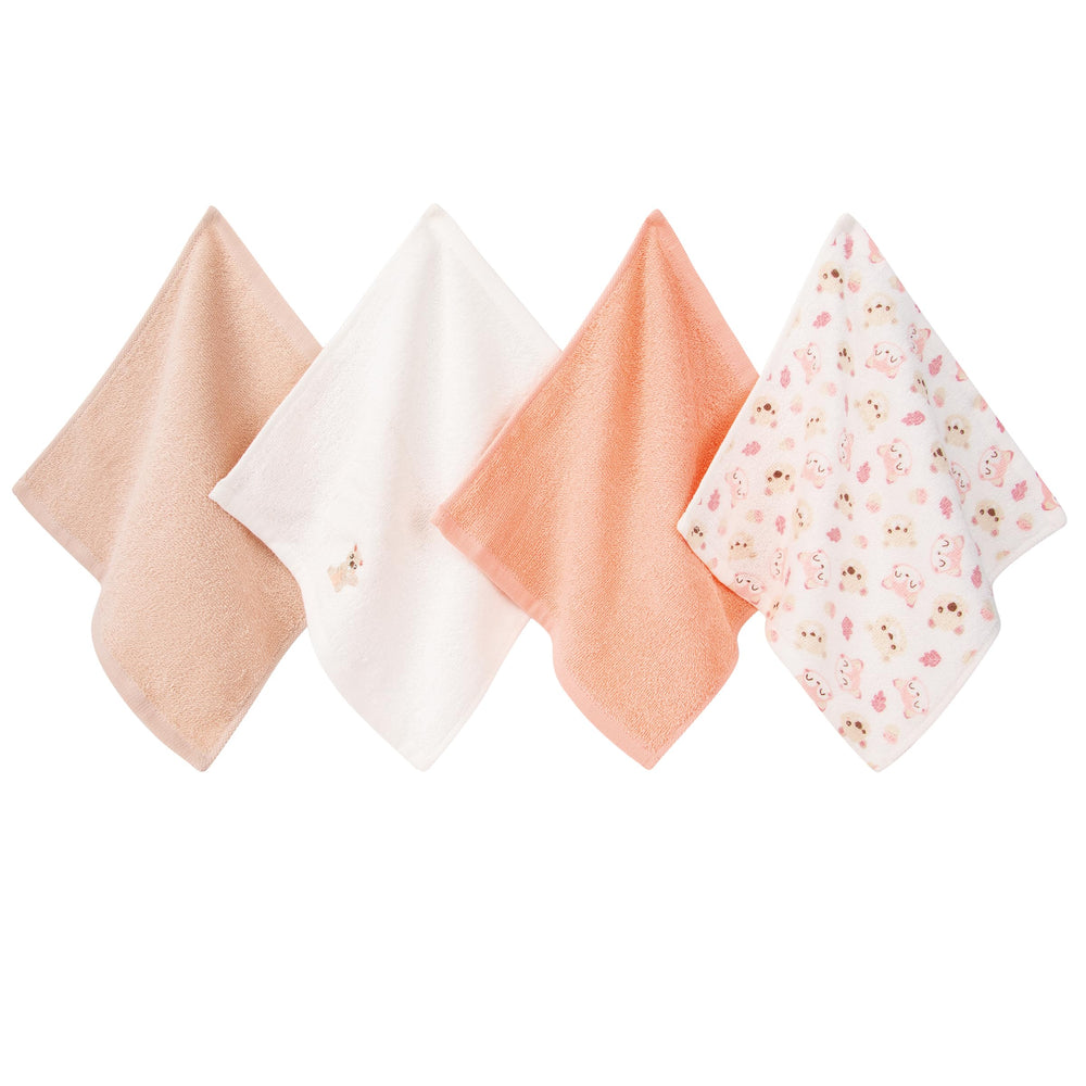 BEBE FAVOUR 4-pack washcloths in soft cotton for gentle cleansing on baby skin