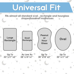 Beberoad Love bassinet sheet with hourglass fit for secure coverage on varied shapes.