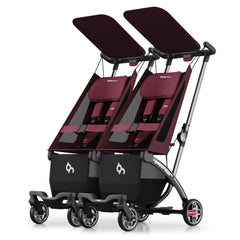 Beberoad Love R1 auto-folding stroller in red, quick setup for travel.