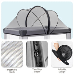 BEBONO foldable netting with storage bag for portable use.