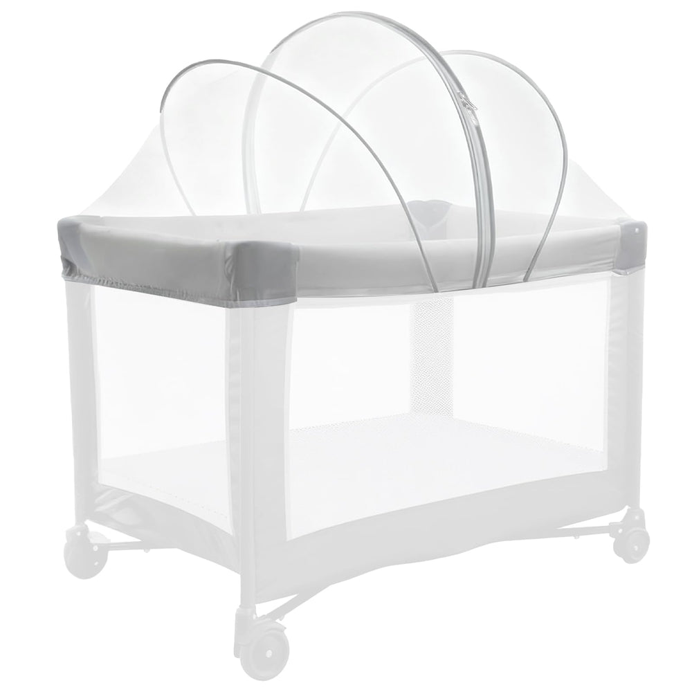 BEBONO mosquito net for Pack N Play covers the playpen and protects baby.