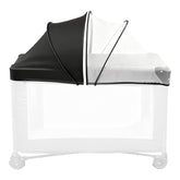 BEBONO mosquito net for pack n play with half-blackout cover, soft light and airflow.